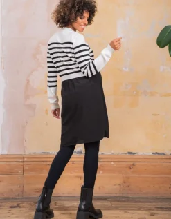 Discount Seraphine Schwarzes Umstands- & Stillkleid Mit Streifenpullover