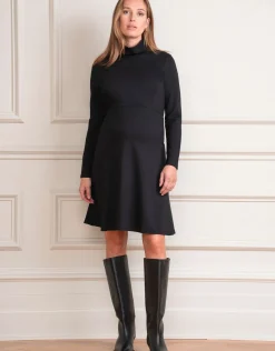 Store Seraphine Schwarzes Umstandskleid Vanessa - Rollkragen