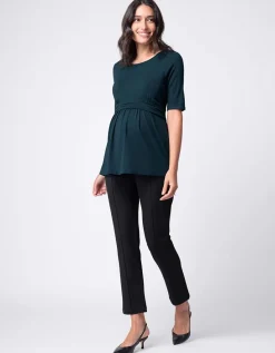 Sale Seraphine Smaragdgrunes Umstands- Und Stilltop Mit Kurzen Armeln
