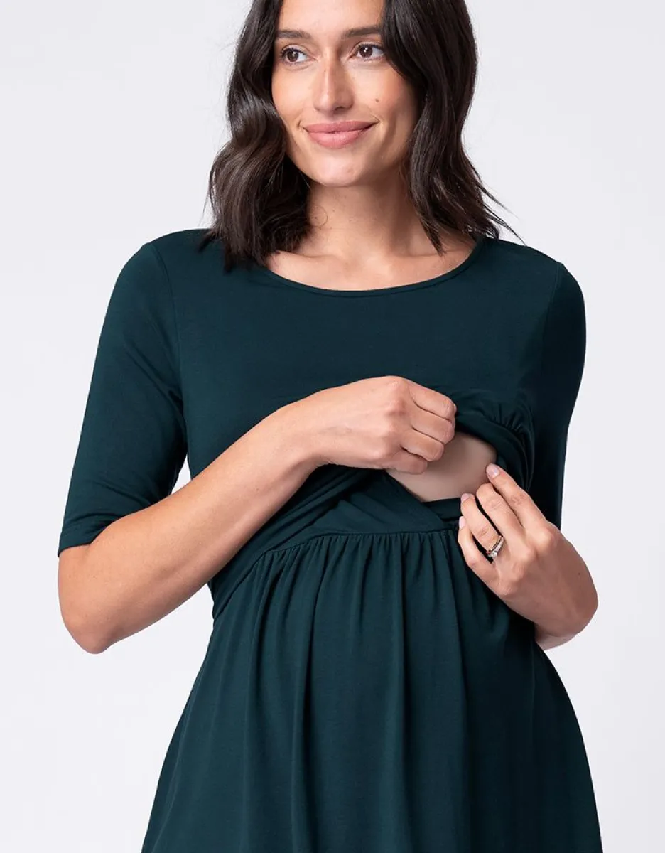 Sale Seraphine Smaragdgrunes Umstands- Und Stilltop Mit Kurzen Armeln