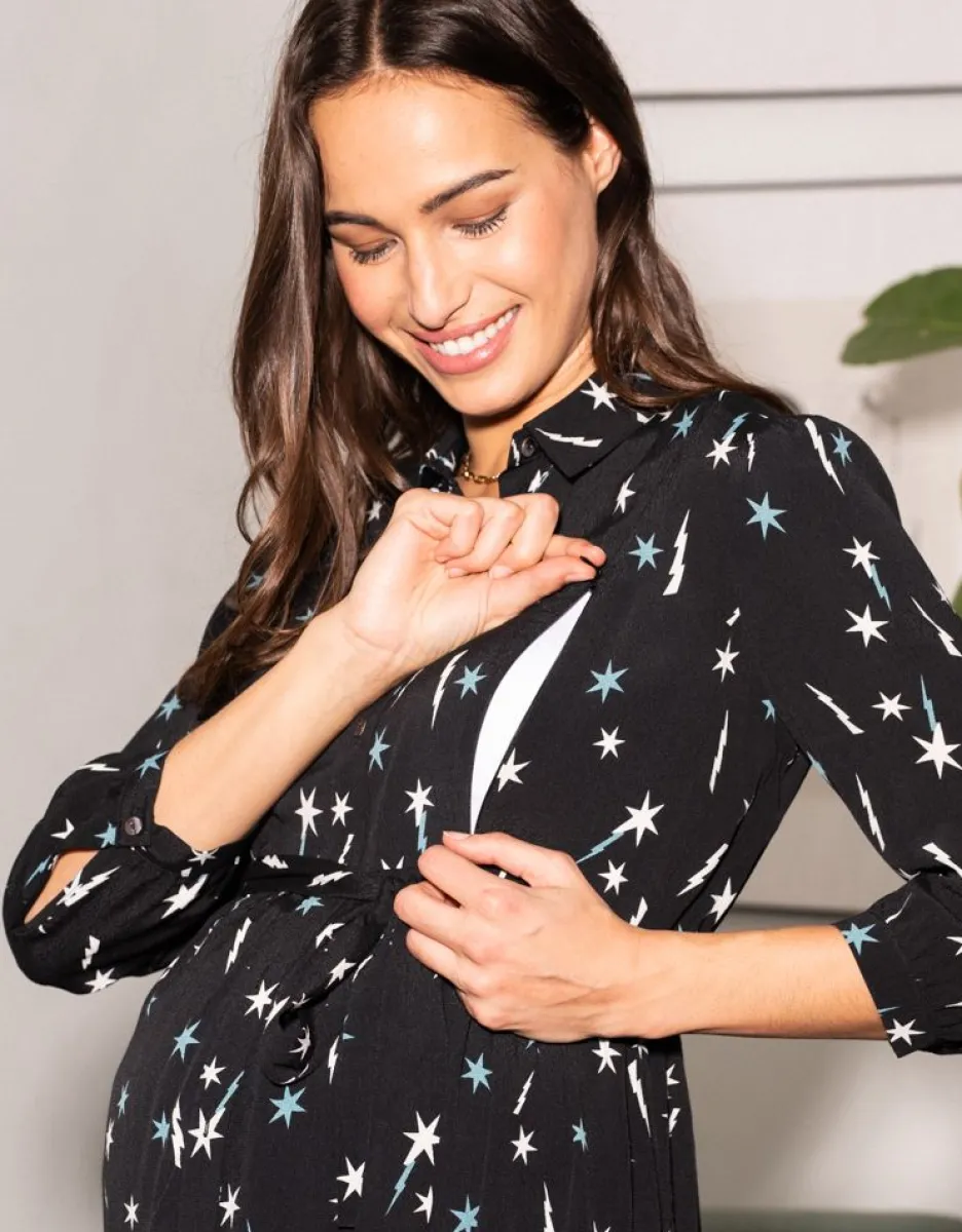 Online Seraphine Still- & Umstandshemdkleid Sternprint