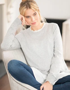 Store Seraphine Still- & Umstandspullover Baumwollmischung Mit Abnehmbarem Kragen