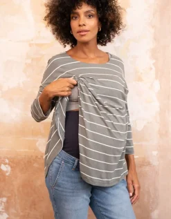 Fashion Seraphine Still- & Umstandstop Khaki Streifen