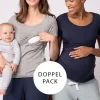 Best Seraphine Still- & Umstands-T-Shirt Doppelpack Blau & Grau