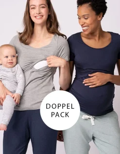 Best Seraphine Still- & Umstands-T-Shirt Doppelpack Blau & Grau