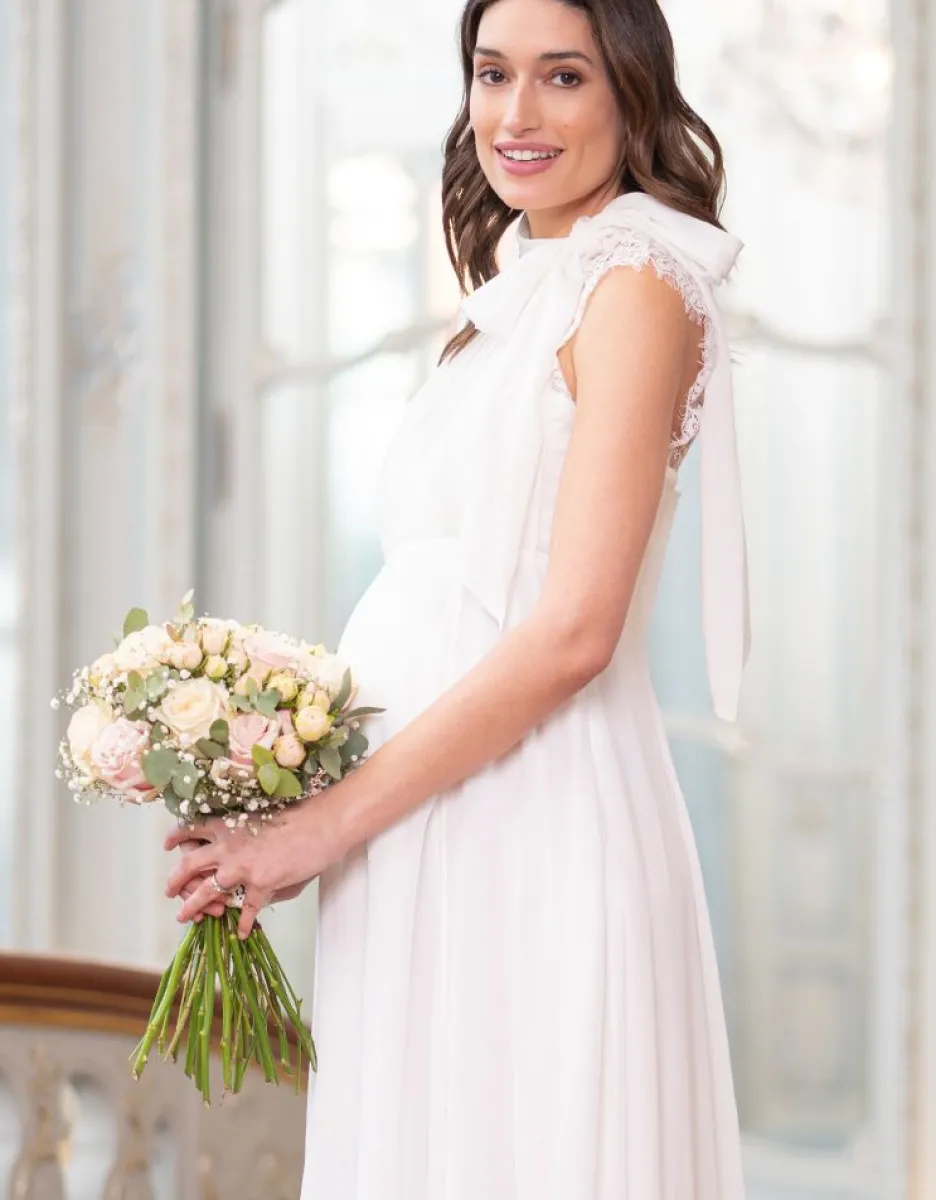 Cheap Seraphine Still- Und Umstandsbrautkleid Mit Schleife