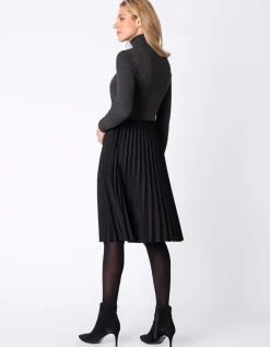 Store Seraphine Still- Und Umstandskleid Mit Faltenrock - Anthrazit
