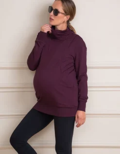 Cheap Seraphine Still- Und Umstandssweatshirt Baumwollmischung Pflaume