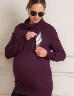 Cheap Seraphine Still- Und Umstandssweatshirt Baumwollmischung Pflaume