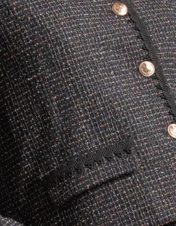 Best Sale Seraphine Stretch-Tweed-Umstandsjacke, Schwarz