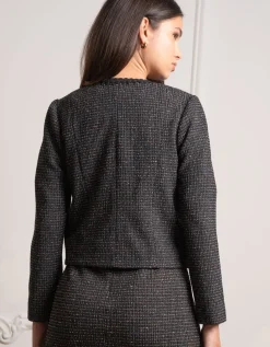 Best Sale Seraphine Stretch-Tweed-Umstandsjacke, Schwarz