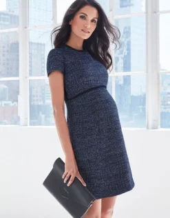 Discount Seraphine Tweed Boucle Umstandskleid - Dunkelblau