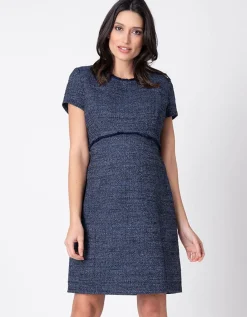 Discount Seraphine Tweed Boucle Umstandskleid - Dunkelblau