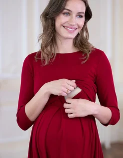 Clearance Seraphine Umstands- & Stillkleid In Bordeaux