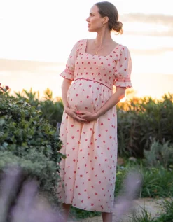 Sale Seraphine Umstands- & Stillkleid Mit Rosenstickerei