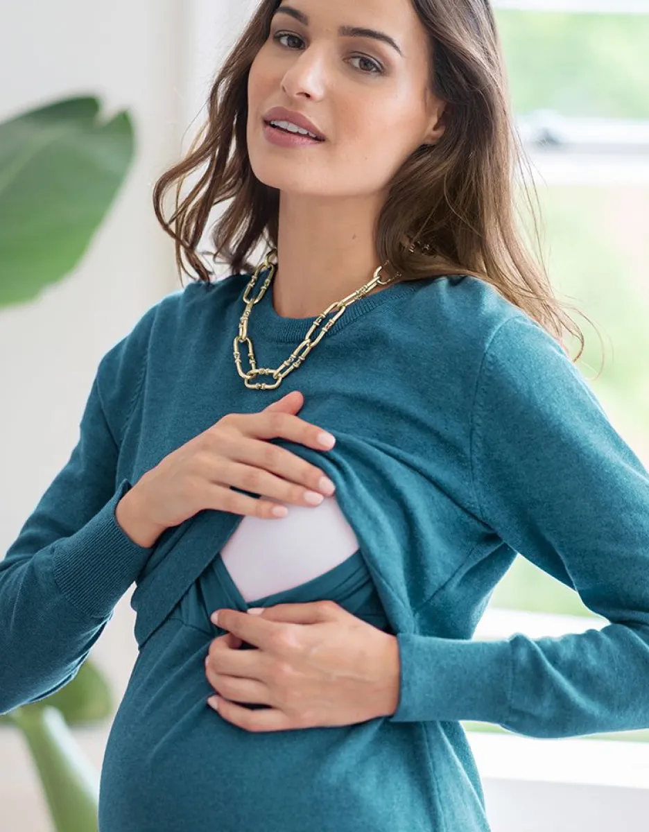 Discount Seraphine Umstands- & Stillpullover Petrol
