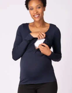 Shop Seraphine Umstands- & Stilltops Dunkelblau & Grau Doppelpack