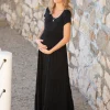 Clearance Seraphine Umstands- Und Stillkleid Aus Schwarzem Jersey