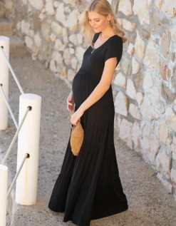 Clearance Seraphine Umstands- Und Stillkleid Aus Schwarzem Jersey