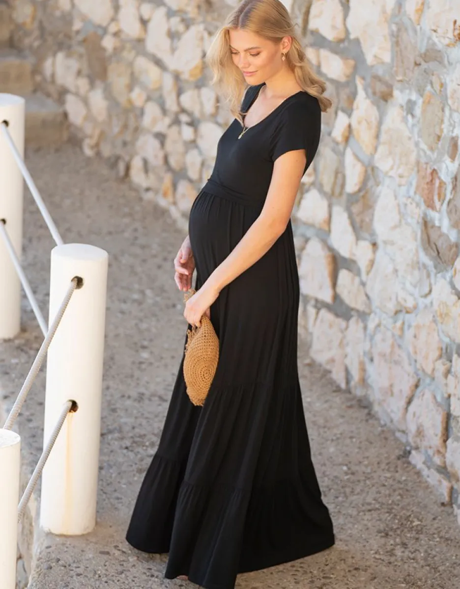 Clearance Seraphine Umstands- Und Stillkleid Aus Schwarzem Jersey