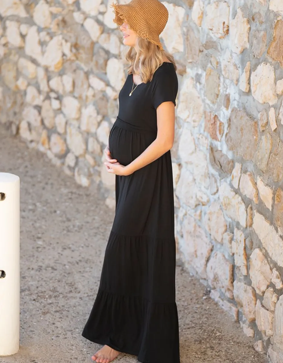 Clearance Seraphine Umstands- Und Stillkleid Aus Schwarzem Jersey