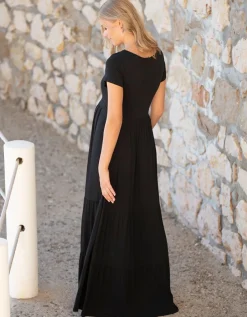 Clearance Seraphine Umstands- Und Stillkleid Aus Schwarzem Jersey