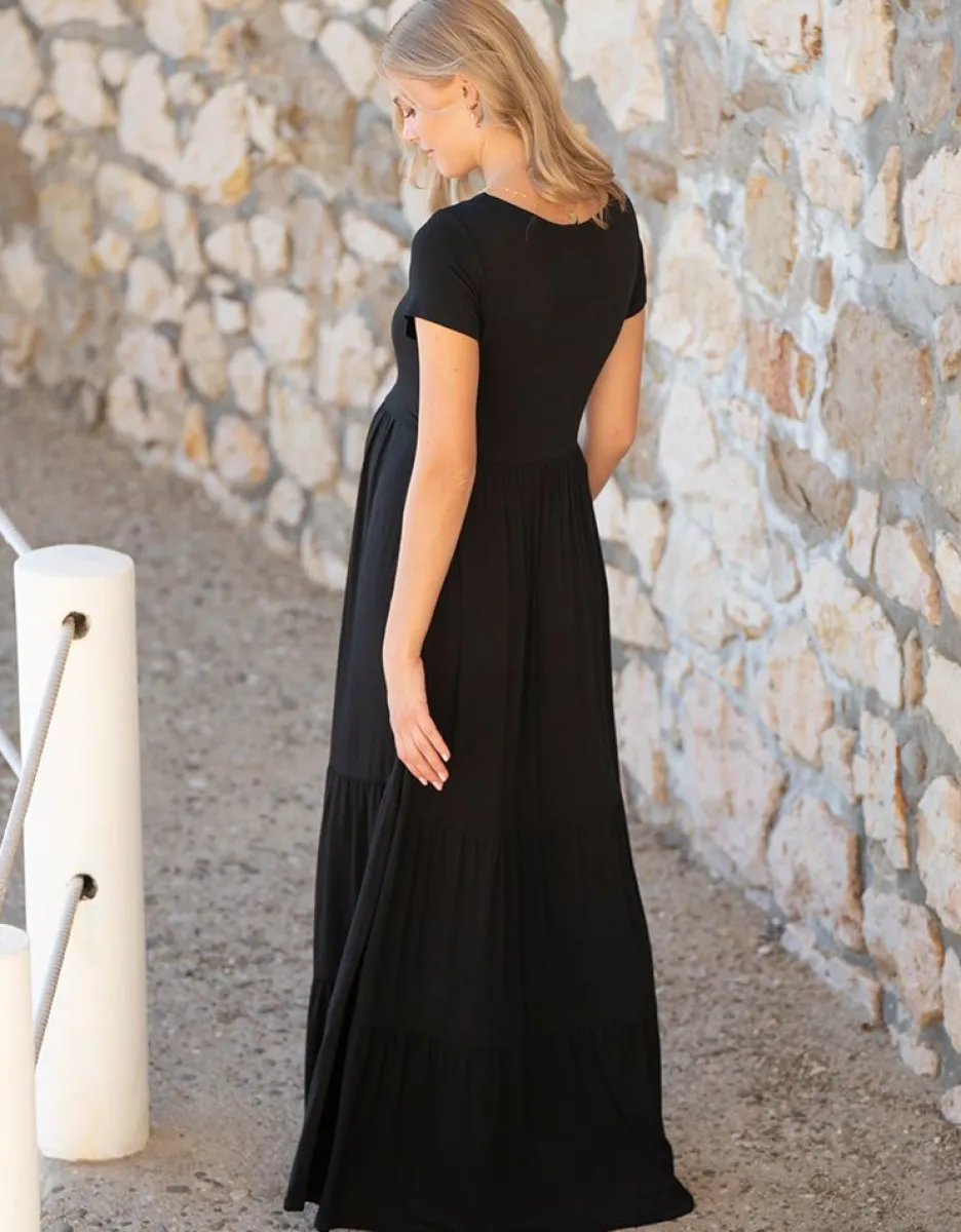 Clearance Seraphine Umstands- Und Stillkleid Aus Schwarzem Jersey