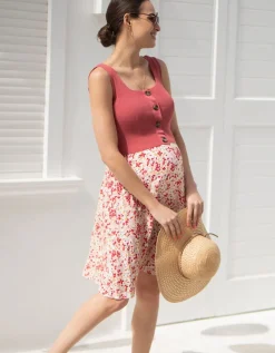 Cheap Seraphine Umstands- Und Stillkleid In Pink Mit Blumendruck Und Knopfdetail
