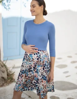 Online Seraphine Umstands- Und Stillkleid Mit Animal-Print Und Strickoberteil
