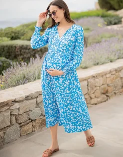 Best Sale Seraphine Umstands- Und Stillkleid Mit Blumenmuster In Blau Und Weis