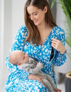Best Sale Seraphine Umstands- Und Stillkleid Mit Blumenmuster In Blau Und Weis