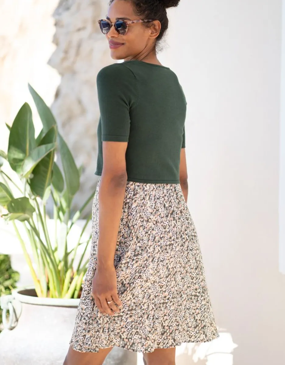 Best Seraphine Umstands- Und Stillkleid Mit Oberteil In Khakigrun Mit Ditsy-Blumendruck