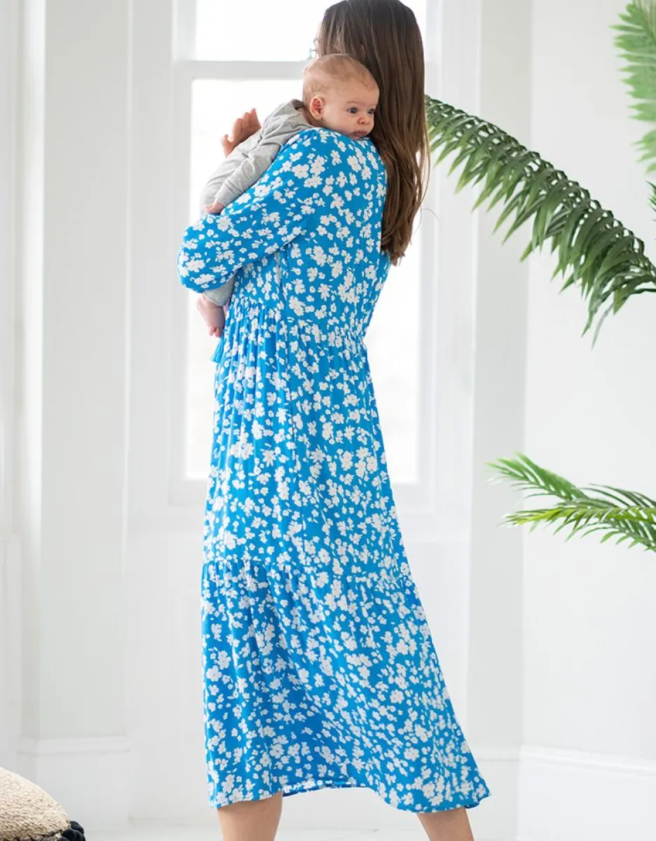 Best Sale Seraphine Umstands- Und Stillkleid Mit Blumenmuster In Blau Und Weis
