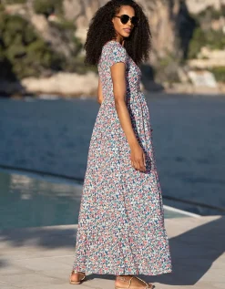 Fashion Seraphine Umstands- Und Still-Maxikleid Aus Buntem Jersey Mit Blumenmuster