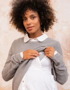 Store Seraphine Umstands- Und Stillpullover Mit Hemdlayer - Baumwollmischung