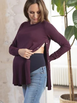 Store Seraphine Umstands- Und Stillpullover Im Cape-Stil Aus Baumwolle, Beere