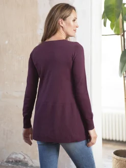 Store Seraphine Umstands- Und Stillpullover Im Cape-Stil Aus Baumwolle, Beere