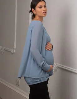 Best Sale Seraphine Umstands- Und Stilltop Im Lagenlook, Schieferblau