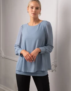 Best Sale Seraphine Umstands- Und Stilltop Im Lagenlook, Schieferblau