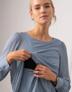 Best Sale Seraphine Umstands- Und Stilltop Im Lagenlook, Schieferblau