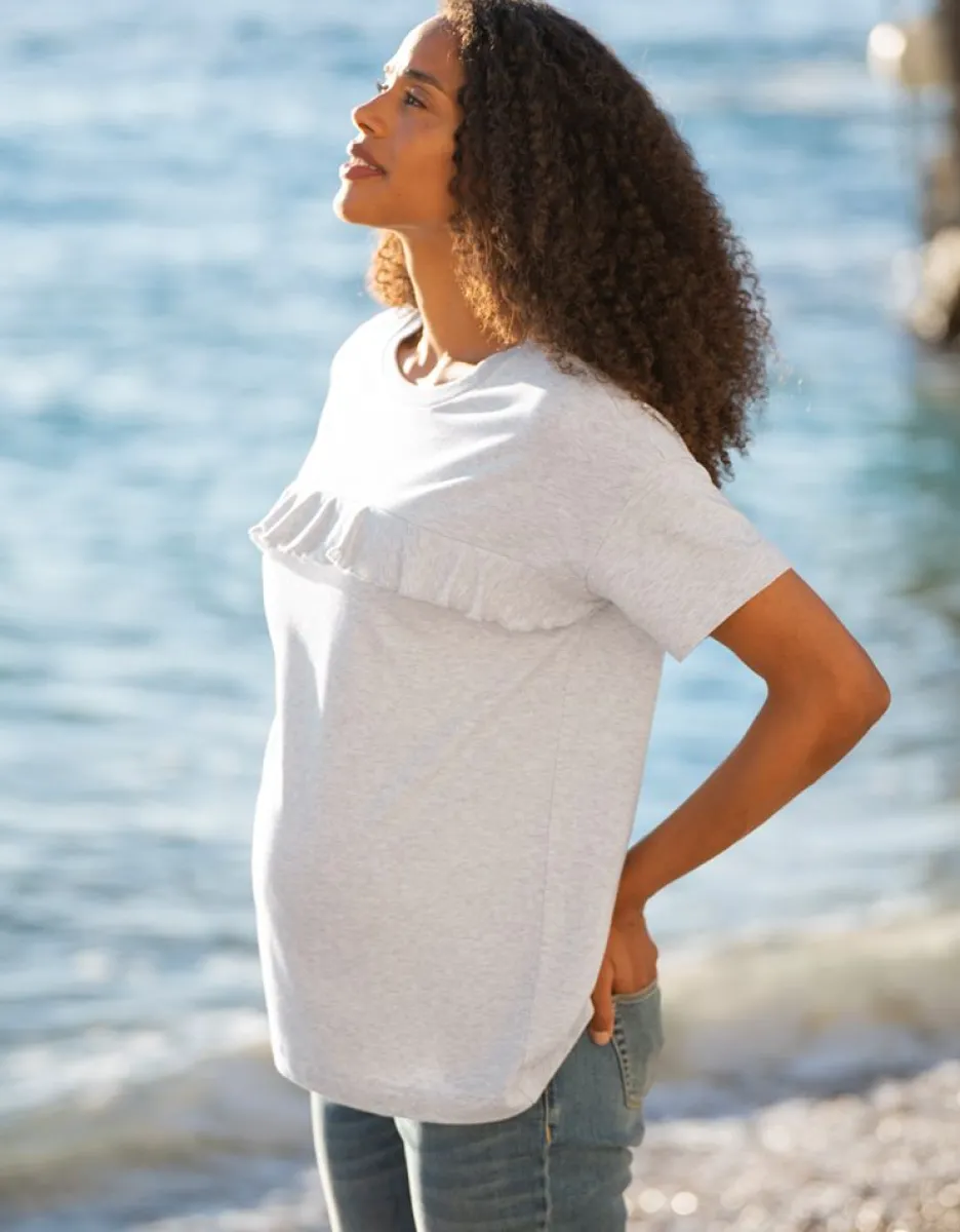 Fashion Seraphine Umstands- Und Still-T-Shirt, Grau Meliert