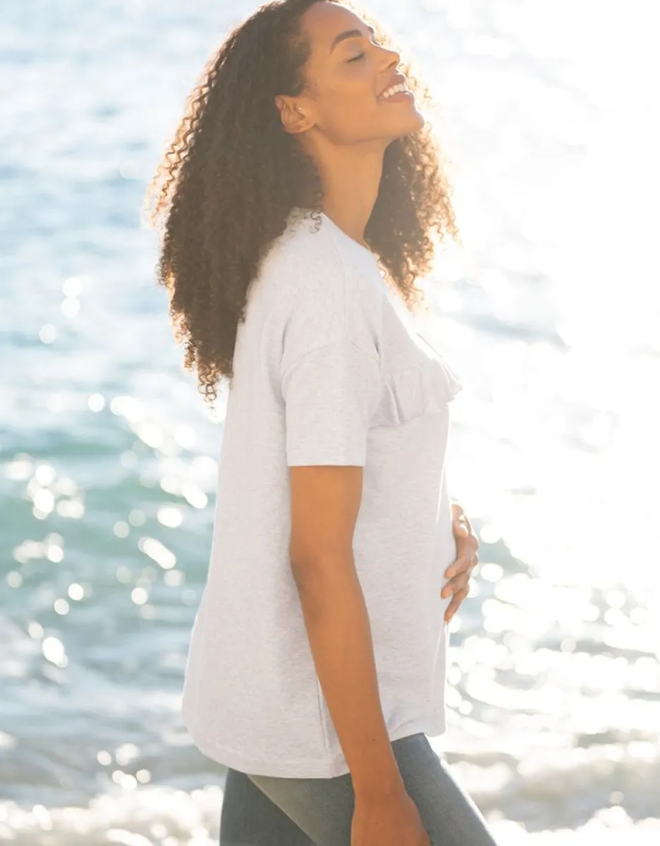 Fashion Seraphine Umstands- Und Still-T-Shirt, Grau Meliert