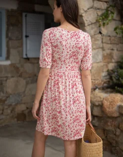 Best Seraphine Umstands- Und Still-T-Shirt-Kleid Mit Blumendruck Und V-Ausschnitt