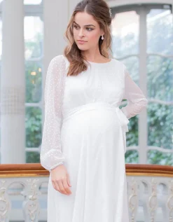 Cheap Seraphine Umstandsbrautkleid Aus Strukturiertem Chiffon