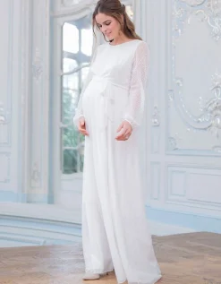Cheap Seraphine Umstandsbrautkleid Aus Strukturiertem Chiffon