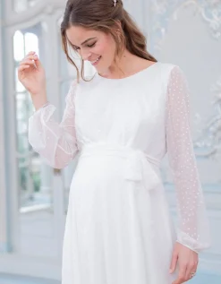 Cheap Seraphine Umstandsbrautkleid Aus Strukturiertem Chiffon