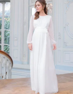 Cheap Seraphine Umstandsbrautkleid Aus Strukturiertem Chiffon