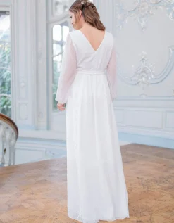 Cheap Seraphine Umstandsbrautkleid Aus Strukturiertem Chiffon