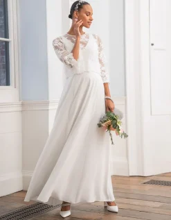 New Seraphine Umstandsbrautkleid Mit Abnehmbarer Spitze