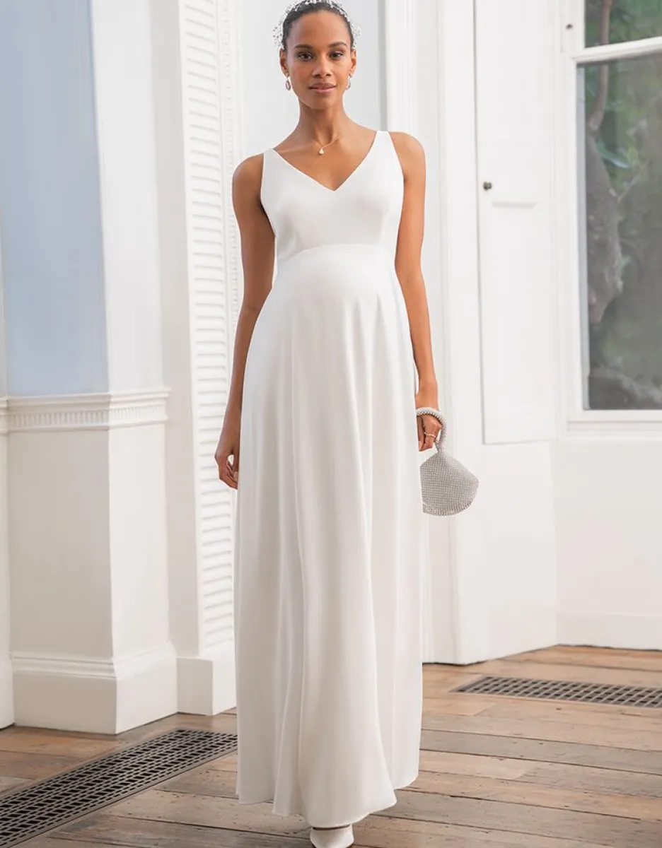 New Seraphine Umstandsbrautkleid Mit Abnehmbarer Spitze
